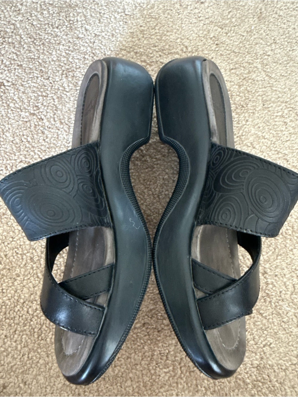 Dansko Leather Wedge Platform Sandals Toe Loop - Picture 5 of 12